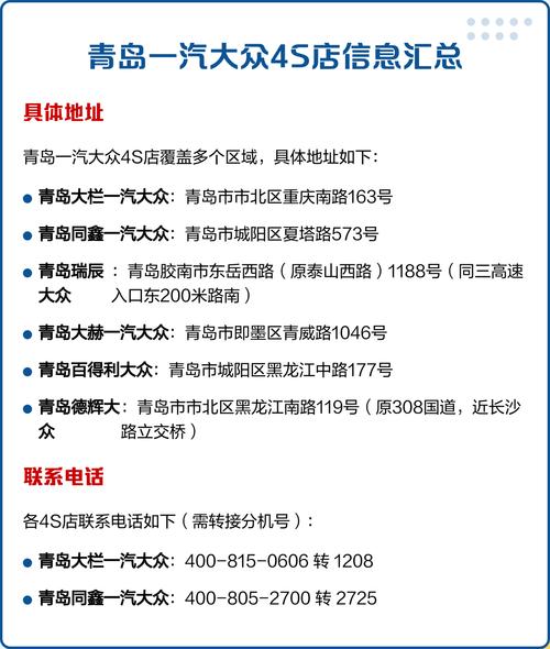 青岛大众4s店地址电话(青岛大众4s店地址电话号码)