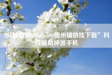 3分钟教程“aapoker德州辅助挂下载	”科技辅助神器手机