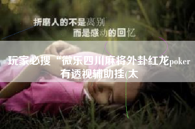 玩家必搜“微乐四川麻将外卦红龙poker有透视辅助挂(太