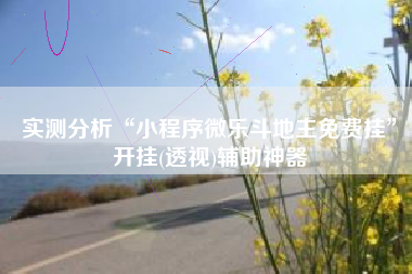 实测分析“小程序微乐斗地主免费挂	”开挂(透视)辅助神器
