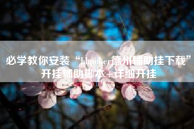 必学教你安装“hhpoker德州辅助挂下载”开挂辅助脚本+详细开挂