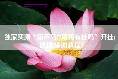 独家实测“葫芦岛77麻将有挂吗	”开挂(透视)辅助教程