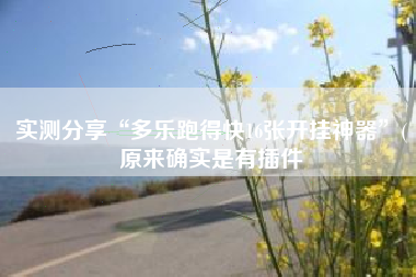 实测分享“多乐跑得快16张开挂神器”(原来确实是有插件