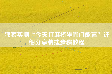 独家实测“今天打麻将坐哪门能赢	”详细分享装挂步骤教程