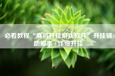 必看教程“麻将开挂游戏软件”开挂辅助脚本+详细开挂
