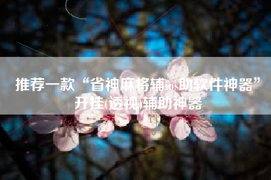 推荐一款“省神麻将辅ios助软件神器”开挂(透视)辅助神器