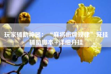 玩家辅助神器：“麻将听牌规律”开挂辅助脚本+详细开挂