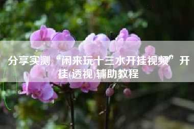 分享实测“闲来玩十三水开挂视频”开挂(透视)辅助教程