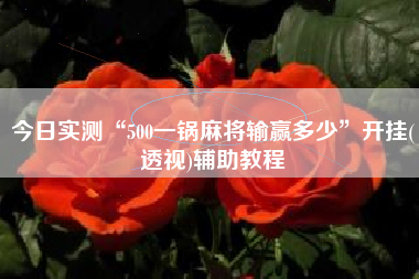 今日实测“500一锅麻将输赢多少	”开挂(透视)辅助教程