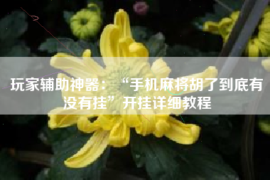 玩家辅助神器：“手机麻将胡了到底有没有挂	”开挂详细教程