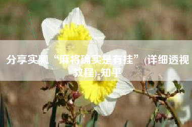 分享实测“麻将确实是有挂”(详细透视教程)-知乎