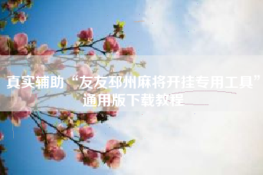 真实辅助“友友邳州麻将开挂专用工具	”通用版下载教程