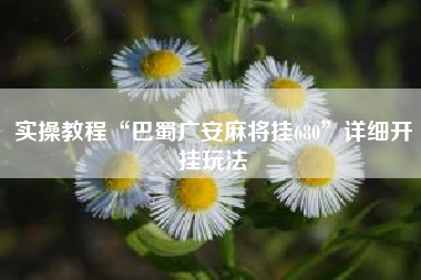 实操教程“巴蜀广安麻将挂680”详细开挂玩法