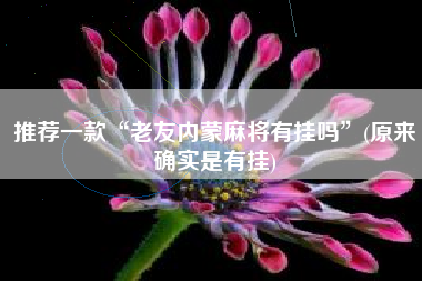 推荐一款“老友内蒙麻将有挂吗	”(原来确实是有挂)