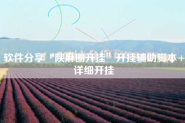 软件分享“陕麻圈开挂”开挂辅助脚本+详细开挂