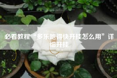 必看教程“多乐跑得快开挂怎么用	”详细开挂