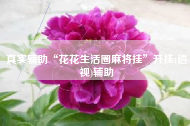 真实辅助“花花生活圈麻将挂”开挂(透视)辅助