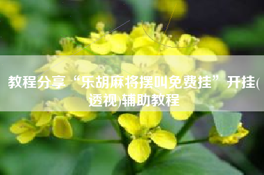 教程分享“乐胡麻将摆叫免费挂”开挂(透视)辅助教程