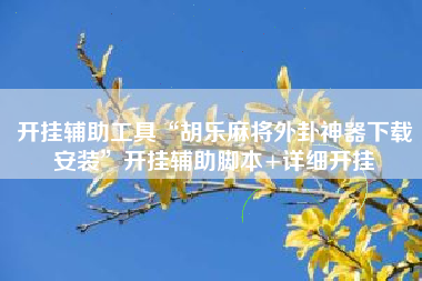 开挂辅助工具“胡乐麻将外卦神器下载安装	”开挂辅助脚本+详细开挂