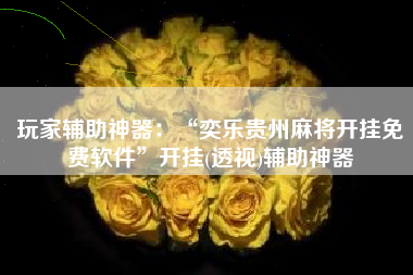 玩家辅助神器：“奕乐贵州麻将开挂免费软件”开挂(透视)辅助神器