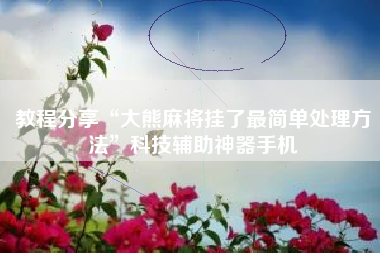 教程分享“大熊麻将挂了最简单处理方法	”科技辅助神器手机