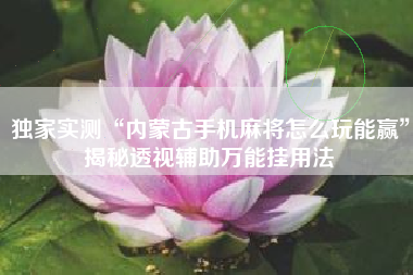 独家实测“内蒙古手机麻将怎么玩能赢”揭秘透视辅助万能挂用法