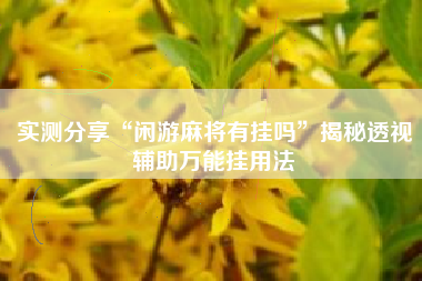 实测分享“闲游麻将有挂吗”揭秘透视辅助万能挂用法