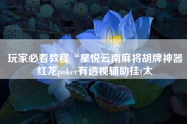 玩家必看教程“星悦云南麻将胡牌神器红龙poker有透视辅助挂(太