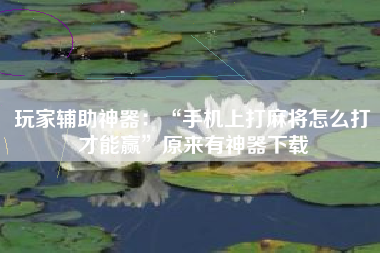 玩家辅助神器：“手机上打麻将怎么打才能赢	”原来有神器下载